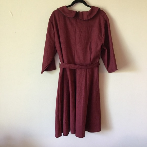 NWT Rosegal Red Houndstooth Midi Dress Plus Size - Picture 2 of 8